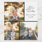 写真コラージュ結婚のカスタム ワインラベル (シングルラベル)