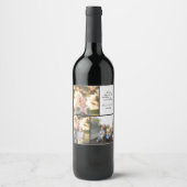 写真コラージュ結婚のカスタム ワインラベル (正面)