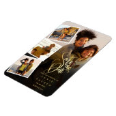 写真コラージュ結婚式の日付の保存 マグネット (左側)