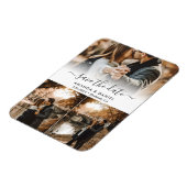 写真コラージュ結婚式の日付の保存 マグネット (左側)