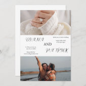 写真コラージュ結婚式招待状 招待状 (正面/裏面)