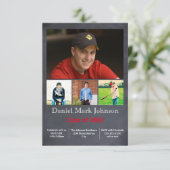 写真コラージュ縦書き5枚- 3x5 Gradの発表 招待状 (スタンド正面)