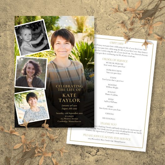 写真コラージュ葬儀  式次第プログラム 招待状