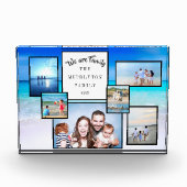 写真コラージュ記念ビーチ私たちは家族 フォトブロック (正面)