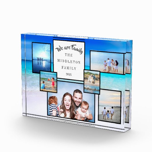写真コラージュ記念ビーチ私たちは家族 フォトブロック (右)