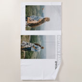 写真コラージュ記念日 ビーチタオル (正面)