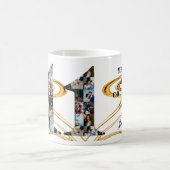 写真コラージュ11年のアニバーサリーギフト コーヒーマグカップ (中央)