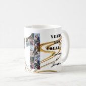 写真コラージュ21年のアニバーサリーギフト コーヒーマグカップ (正面右)