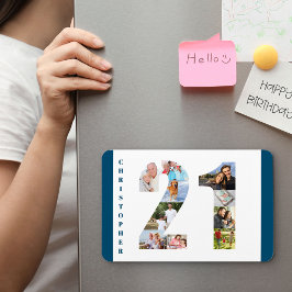 写真コラージュ21 - 21歳の誕生日 マグネット