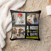 写真コラージュ3人の写真と犬の引用文 クッション (ブランケット)