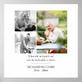 写真コラージュ3写真シンプル葬祭記念碑 ポスター (正面)