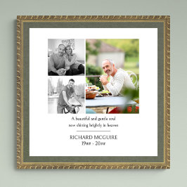 写真コラージュ3写真シンプル葬祭記念碑 ポスター