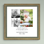 写真コラージュ3写真シンプル葬祭記念碑 ポスター