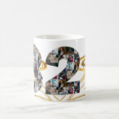 写真コラージュ32年のアニバーサリーギフト コーヒーマグカップ (中央)