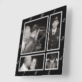 写真コラージュ4のモダン家族の装飾 スクエア壁時計 (傾斜)