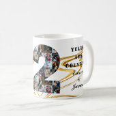 写真コラージュ42年のアニバーサリーギフト コーヒーマグカップ (正面右)