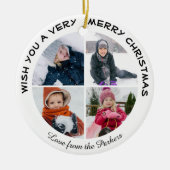 写真コラージュ5 |ホリデーカスタムグリーティングファミリー セラミックオーナメント (正面)
