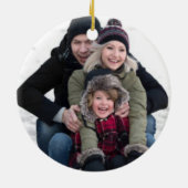 写真コラージュ5 |ホリデーカスタムグリーティングファミリー セラミックオーナメント (裏面)