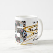 写真コラージュ75年のアニバーサリーギフト コーヒーマグカップ (正面右)