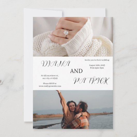 写真コラージュ ウェディング招待状 招待状 (正面)