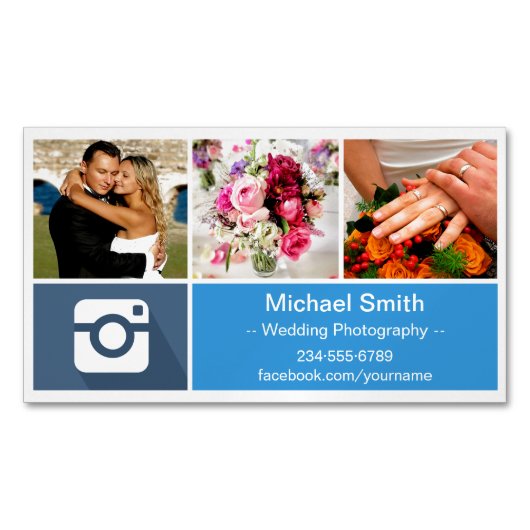 写真コラージュ – クリエイティブモダンメトロスタイル マグネット名刺 (正面)