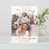 写真コラージュ クリスマス ファミリー ホリデー カード (スタンド正面)