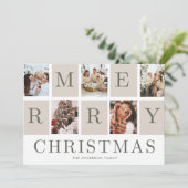 写真コラージュ クリスマス ファミリー ホリデー カード (スタンド正面)