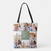 写真コラージュ・セガーリーージ・グリーンモダンマザーズデー トートバッグ (裏面)