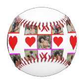 写真コラージュ ティックタックトー ハグ キス 父の日 野球ボール (裏面)