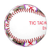 写真コラージュ ティックタックトー ハグ キス 父の日 野球ボール (正面左)