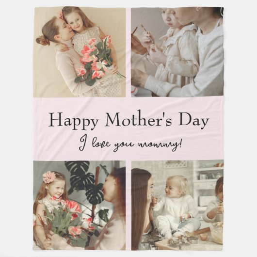 写真コラージュ&メッセージ – ギフパーソナライズされたト | フリースブランケット (正面)