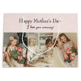 写真コラージュ&メッセージ – ギフパーソナライズされたト | ラージペーパーバッグ