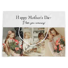 写真コラージュ&メッセージ – ギフパーソナライズされたト | ラージペーパーバッグ