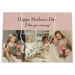 写真コラージュ&メッセージ – ギフパーソナライズされたト | ラージペーパーバッグ