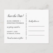 写真コラージュ モダン タイポグラフィー セーブ デート ウェディング 案内ポストカード (裏面)