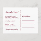 写真コラージュ モダン タイポグラフィー セーブ デート ウェディング 案内ポストカード (裏面)