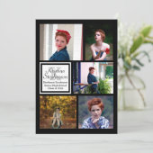 写真コラージュ モノグラム 高校卒業 招待状 (スタンド正面)