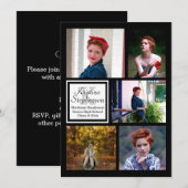 写真コラージュ モノグラム 高校卒業 招待状 (正面/裏面)