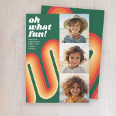 写真コラージュ – レトロストライプ曲線 – Oh Whatおもしろい シーズンカード