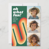 写真コラージュ – レトロストライプ曲線 – Oh Whatおもしろい シーズンカード (正面)