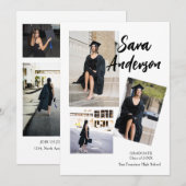 写真コラージュ 卒業発表カード 招待状 (正面/裏面)