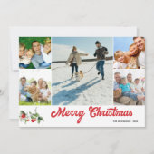 写真コラージュ 手書きのクリスマスメッセージ 招待状 (正面)