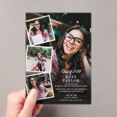 写真コラージュ 現代の卒業パーティー アクリル招待状 (インサイチュ (ポータブル))