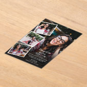 写真コラージュ 現代の卒業パーティー アクリル招待状 (レイダウン)