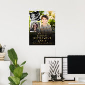 写真コラージュ　退職パーティー　ウェルカムサイン ポスター (ホームオフィス)