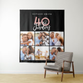 写真コラージュ 黒とピンク 40歳にして最高に素敵な人 タペストリー (インサイチュ)