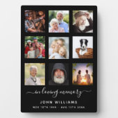 写真コラージュ 黒 記念 追悼式 フォトプラーク (正面)