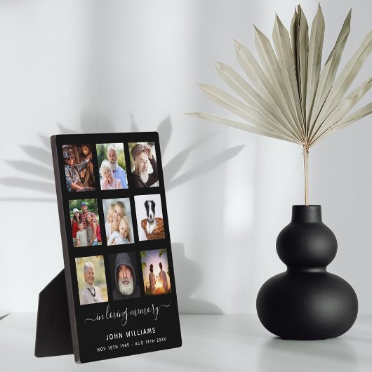 写真コラージュ 黒 記念 追悼式 フォトプラーク