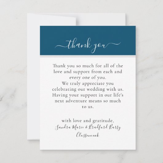写真コラージュSanddollar Blue結婚ズ感謝していYo 3 サンキューカード (裏面)