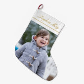 写真コンテンポラリーパーソナライズされたクリスマスストッキング ラージクリスマスストッキング (正面 (吊り時))